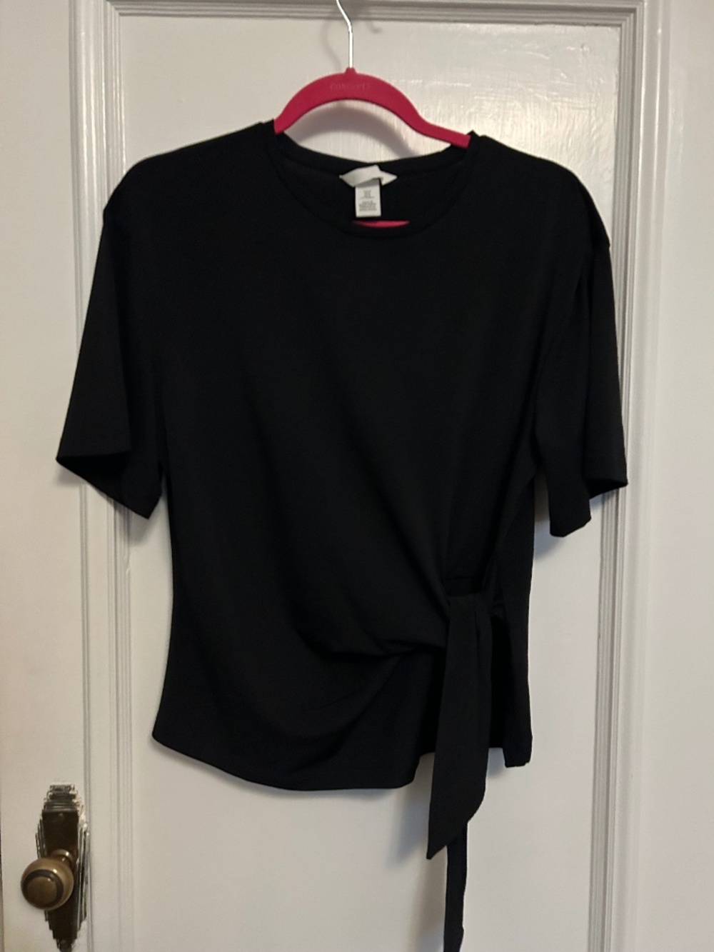 H&M Black Side Tie Blouse Size Medium